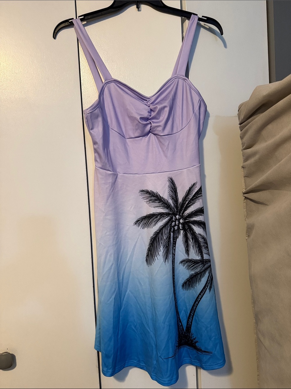 Lavender-to-Blue Ombre Palm Tree Sundress